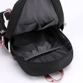 large school bags for teenage girls USB port canvas schoolbag student book bag fashion black pink teen school backpack.