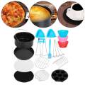 Air Fryer Accessories Silicone Mitts Food Tongs Grill Rack Air Fryer Liners for BBQ Kitchen.