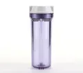RO Water Filter Systems Clear Housing with White Flat Cap For RO & Filtration Systems, 1/2" Ports. 