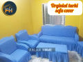 Sofa Cover 3 +1+1 = 5 Seater Stitched Spandex Fabric - sofa cover marron.