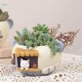 Cute Flower Planter Pot Indoor Pot for Plants Desktop Office 12.5cmx7cmx11.5cm.