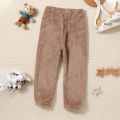 Winter Girl Boy Coral Fleece Pants Kids Thicken Warm Trousers Boys Girls Home Bottoms Children Pants for 3-12T.