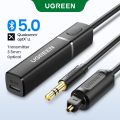 Ugreen Bluetooth Transmitter Adapter 5.0 TV Headphone PC PS4 aptX LL 3.5mm Aux SPDIF 3.5 Jack Optical Audio Music Bluetooth 5.0 Adapter.