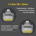 ZoeRax 50pcs Shielded RJ45 Cat6 Cat6A Pass Through Connectors - 3 Prong 8P8C Gold Plated Ethernet Ends for FTP/STP Network Cable.