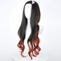 Kimetsu No Yaiba Stove Door Nezuko wig Black Gradient Orange Long Curly Hair Color Matching Anime cos Wig Full-Head Wig. 