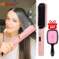 Professional Hot Comb for Hair Styling Hair Straightener and Curler 2 in 1 Dryer and Straightening Brush electric Hair Comb. 