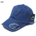 Navy Blue Wash Traditional Cotton Curved Cap For Men.