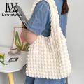 LouisWill Women Cloud Bubble Shoulder Bag Soft Tote Bag Casual Book Bags Handbags Pleated Bubble High Capacity Shoulder Bag / Handbag.