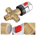 NXFDSIOZ 2X Thermostatic Mixing Valve Solid Brass G1/2 for Shower System Water Temperature Control Pipe Basin Thermostat Control. 