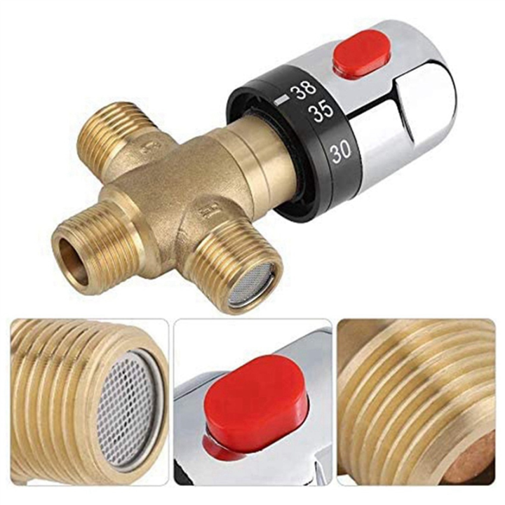 NXFDSIOZ%202X%20Thermostatic%20Mixing%20Valve%20Solid%20Brass%20G1/2%20for%20Shower%20System%20Water%20Temperature%20Control%20Pipe%20Basin%20Thermostat%20Control%20-%20Image%207