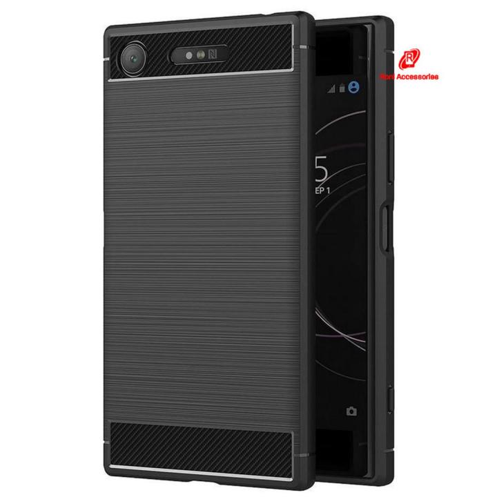 Carbon Fiber Case For Sony Xperia XZ1/Xperia XZ1 Dual F8342 Luxury  Stylish Rubber Silicone Armor Designed Shockproof Flexible Camera Bumper