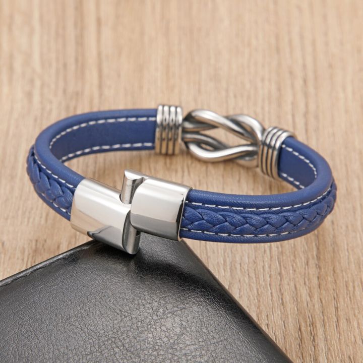 Classic%20Style%20New%20Year%20Gift%207%20Options%20Stainless%20Steel%20Leather%20Men's%20Bracelet%20Multi-color%20Magnet%20Buckle%20DIY%20Size%20Custom%20LOGO%20-%20Image%206