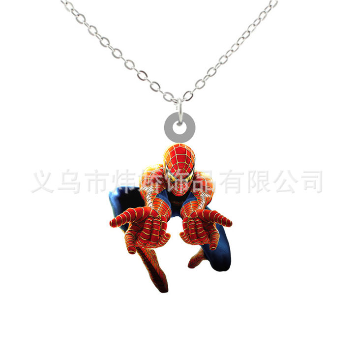 Cross-border%20Spider-Man%20Marvel%20peripheral%20necklace%20Acrylic%20heat%20shrinkable%20sheet%20epoxy%20pendant%20with%20chain%20jewelry%20-%20Image%207