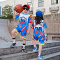 Children's basketball suit, bo' Chinese style jersey, explosie street short eeed qui dr training suit, girls' class performance suit. 