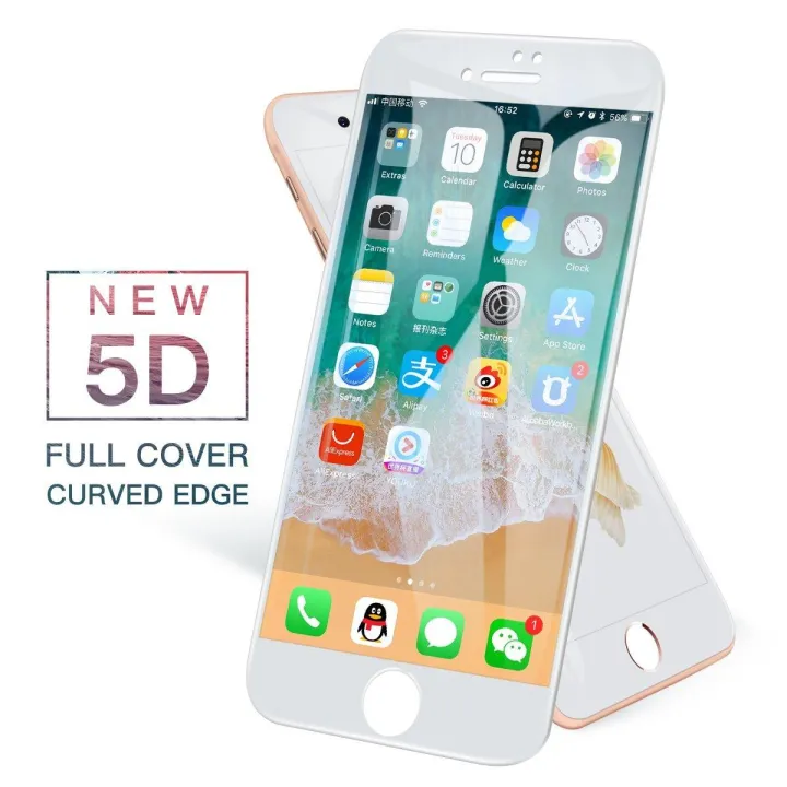 Apple iPhone 6s White -6D Tempered Glass Screen Protector  -Transparent