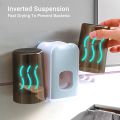 2 Mouthwash Cup Set/Toothbrush Holder Wall Mounted Toothpaste Dispenser Automatic Holder.