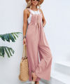 Women Solid Color Oversized Wide Leg Playsuit Summer Loose Plus Size Ladies Jumpsuits. 