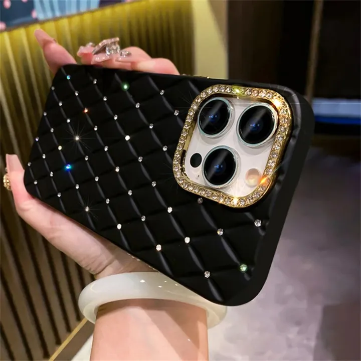 Luxury%20Glitter%20Rhinestones%20Camera%20Protection%20Diamond%20Lattice%20Case%20For%20iPhone%2015%2014%2013%2012%20Pro%20Max%20Square%20Soft%20Silicone%20Back%20Cover%20-%20Image%205
