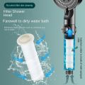 Water Saving Spray Pause Switch Hard Water Softener Handheld Shower Head High Pressure with Carbon Filter with 5 Spray Modes. 