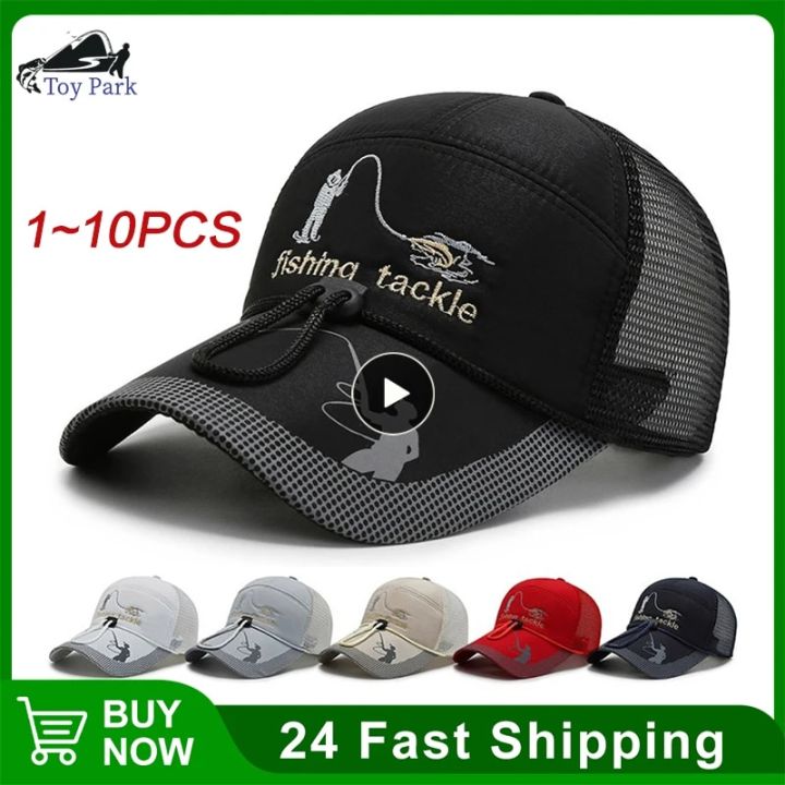 1~10PCS Multifunction Fishing Hat Outdoor Sports Hiking Visor UV Protection Unisex Adjustable Breathable Golf Caps Fishing Caps