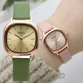 Fashion Watch Oval Small Dial Thin Belt Student Dress Leather Strap Wristwatches for Women.