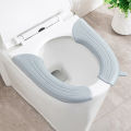 2Pcs/set Waterproof Toilet Seat Cover Closestool Mat Washable Bathroom Accessories Pure Color Soft Toilet Seat Cushion Universal.