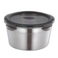 400ml/600ml/1100ml/2100ml Lunch Bowl Double Layer Smooth Surface Sealed Lid Anti-Rust Stainless Steel Classic Bowl for Office. 