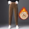 Plush Thick Casual Pants Women's Corduroy Warm Pants Autumn Winter Leggings Harem Pants Trousers High Waist Women Брюкиженские. 