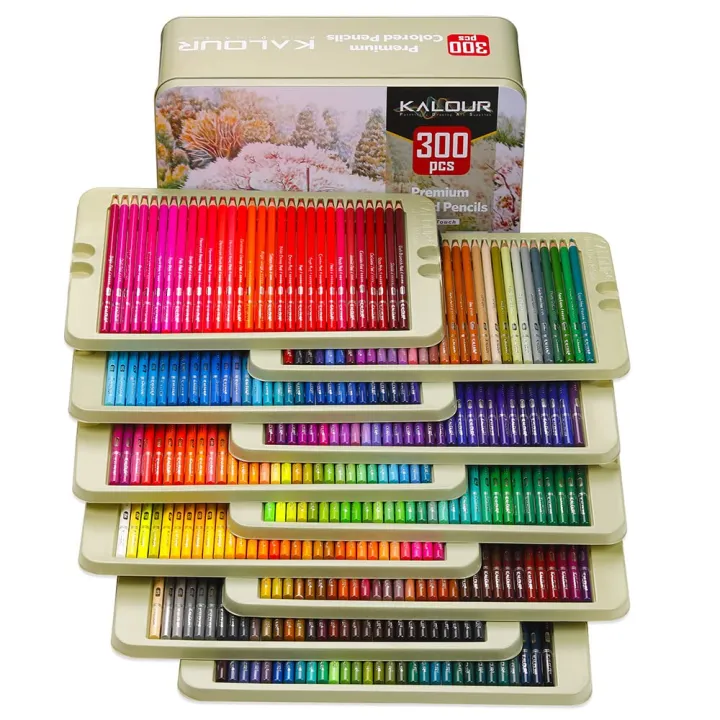 KALOUR%20Professional%20Colored%20Pencils,Set%20of%20300%20Colors,Artists%20Soft%20Core%20with%20Vibrant%20Color,Ideal%20for%20Drawing%20Sketching%20Shading,Coloring%20Pencils%20for%20Adults%20Artists%20Beginners%20-%20Image%206