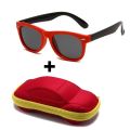 Baby Silicone Sunglasses with Glasses Box Boys Girls Outdoor Goggles Sun Glasses AC Lens Safety Glasses and Cases Gift for Kids.