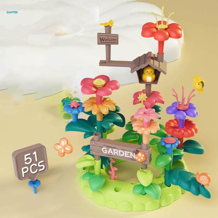 Growing%20Flower%20Blocks%20Playset%20Educational%20for%20Interaction%20Recognition%20Number%20-%20Image%208