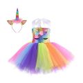 Convex Skirt Amazon Exclusive Rainbow Unicorn Sequin Show Dress Halloween Costume Princess Tutu Tzai Skirt. 