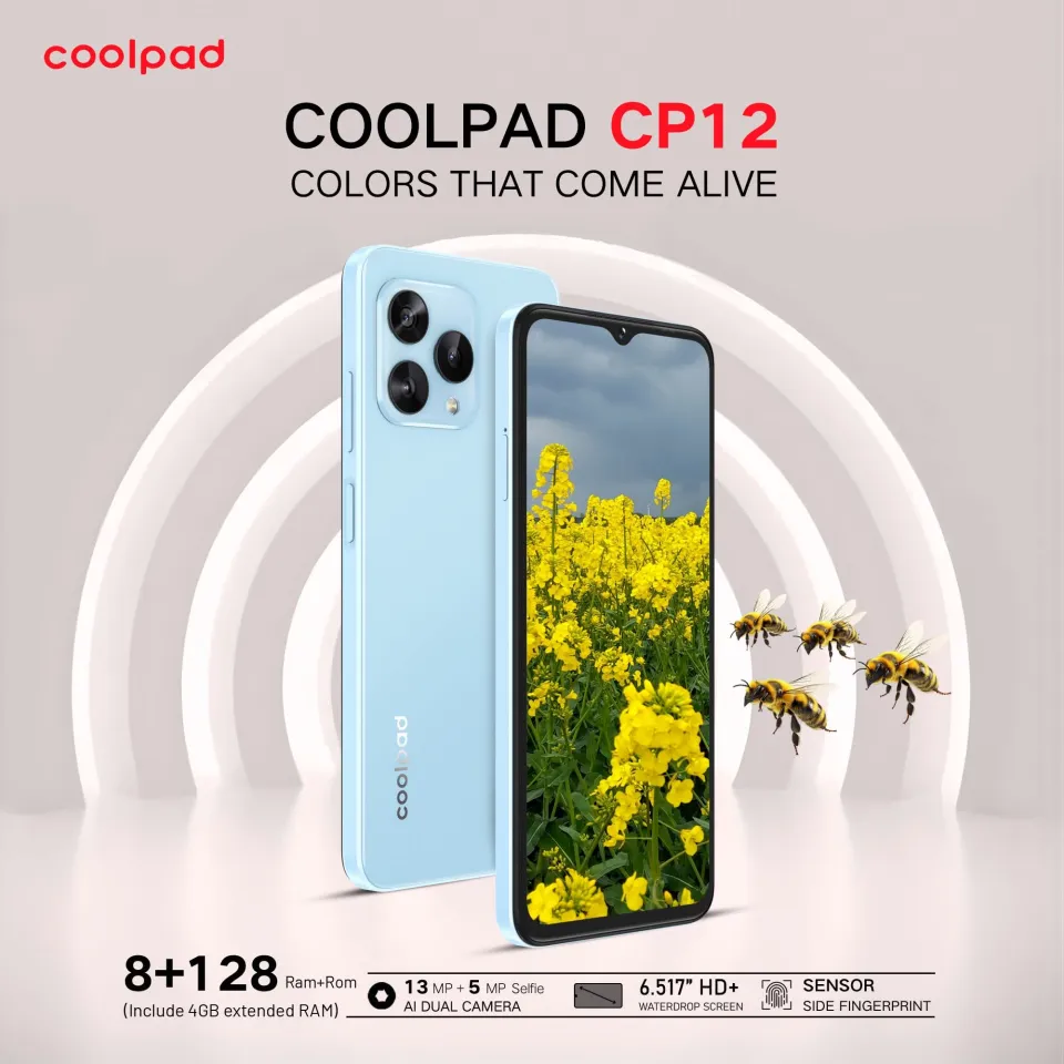 Coolpad CP12 Smartphone – 6.52” HD+ Display, 8GB RAM (4+4), 128GB