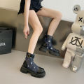 JIABUJIA/Jia Is Not Fake-2023Early Autumn New Casual round Toe Short Retro Fashion Stretch Dr. Martens Boots. 