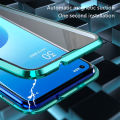 Biruiqu For OPPO Reno 6 5G India Version Magnetic Absorption Case Metal Frame Shockproof Double Sided Tempered Glass Magnetic Case Cover.