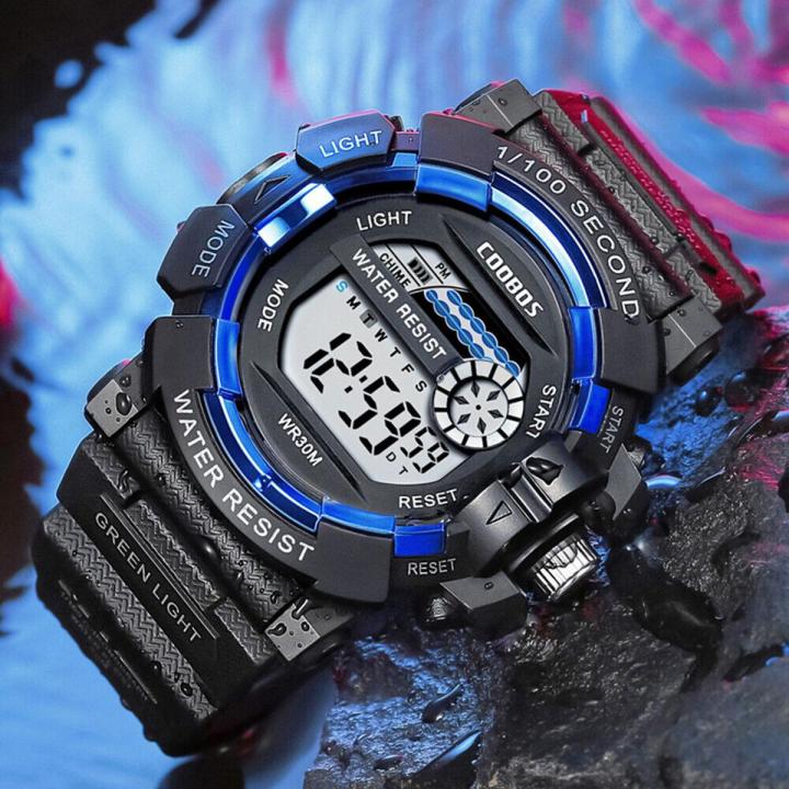 Sports Digital Watch for Boys and Men Multi lights Blue Daraz .bd