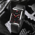 【DATA FROG Global MALL】fashion mens business watches men rectangle stainless steel belt quartz wrist watch man casual leather watch уусслире.