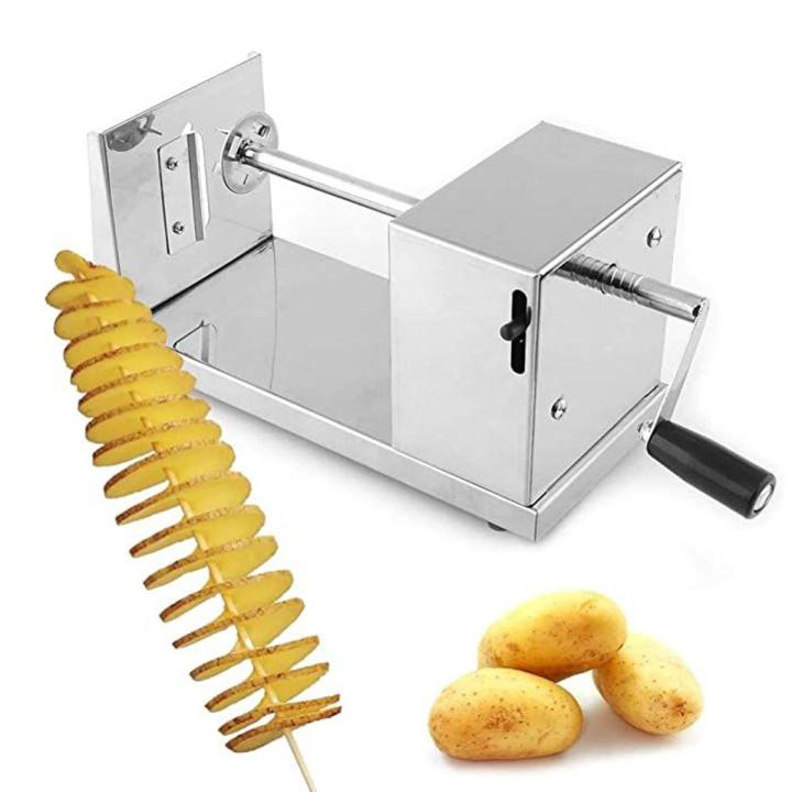 Manual Stainless Steel Tornado Spiral Potato Slicer ( Ring Chips) Machine Kitchen Accessories Cooking Tools Chopper Potato Slicer