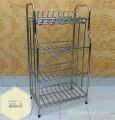 Stainless Steel 4Layer Kitchen Storage Rack & Accessories. 