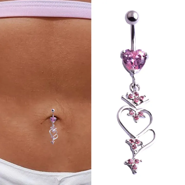 Fashion%20Shiny%20Heart%20Zircon%20Pendant%20Stainless%20Steel%20Belly%20Button%20Ring%20Beautiful%20Navel%20Piercing%20Body%20Fashion%20Jewelry%20Navel%20Rings%20-%20Image%205