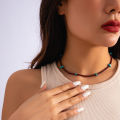 Beaded Necklace 米珠松石短款项链女复古串珠百搭锁骨链民族项饰. 