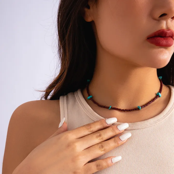 Beaded%20Necklace%20%E7%B1%B3%E7%8F%A0%E6%9D%BE%E7%9F%B3%E7%9F%AD%E6%AC%BE%E9%A1%B9%E9%93%BE%E5%A5%B3%E5%A4%8D%E5%8F%A4%E4%B8%B2%E7%8F%A0%E7%99%BE%E6%90%AD%E9%94%81%E9%AA%A8%E9%93%BE%E6%B0%91%E6%97%8F%E9%A1%B9%E9%A5%B0%20-%20Image%202