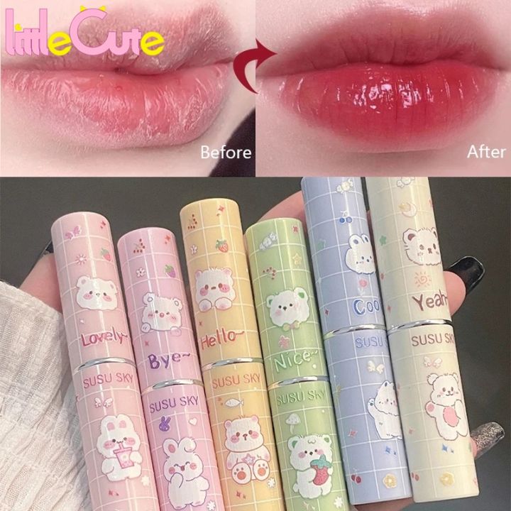 Lip Makeup Cosmetic Waterproof Non-stick Cup Lip Tint Long Moisturizing Jelly Lip Balm 6 Colors Colored Mirror Water Lipstick Repairing Lip Fine Lines Nourishing Lip Gloss