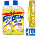 Lizol Disinfectant Floor & Surface Cleaner Citrus 2x1L Double Pack, Kills 99.9% Germs. 