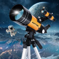 ALLFOCUS Astronomical Telescope , 70mm Aperture Refractor Portable Travel 15-150X Telescope with Phone Adapter Wireless Remote. 