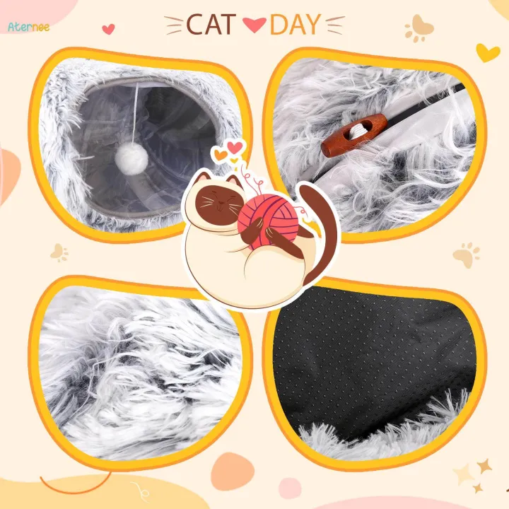 Cat%20Tunnel%20Bed,%20Cat%20House%20Collapsible%20Interactive%20Toy,%20Dog%20with%20Ball,%20Tube%20Gray%20-%20Image%202