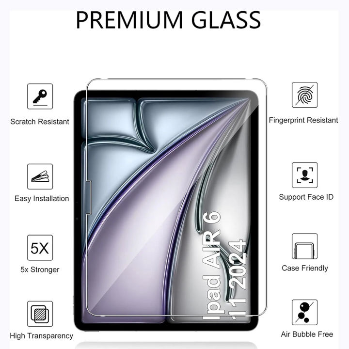 (3%20Packs)%20Tempered%20Glass%20For%20Apple%20iPad%20Air%2011%202024%206th%20Generation%20A2899%20A2900%20A2902%20Anti-Scratch%20Tablet%20Screen%20Protector%20Film%20-%20Image%206