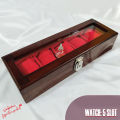 Wooden Watch Organizer 5 partition watch box for men and women. 