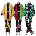 Anime Demon Slayer Kimetsu No Yaiba Zenitsu Giyu Tanjirou Kamado Nezuko Cosplay Women Kids Men Kimono Uniform Party Costume. 