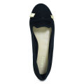 Bata Black Suede Ballet Flat shoe for Women. 